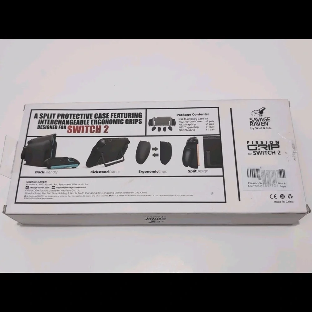 Fission Grip for Switch 2 - Black Comfort Handle
